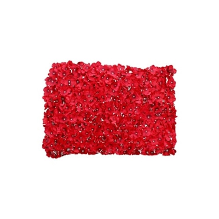 Panou decorativ cu flori artificiale pentru nunti si decor interior, rosu