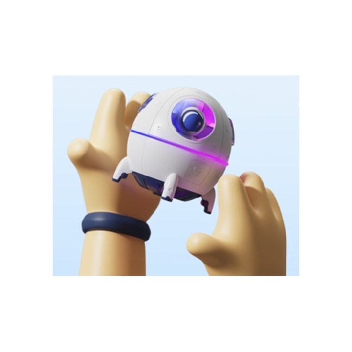 Párásító színes éjszakai fénnyel, illóolaj diffúzor, mini űrkapszula párásító, 30x15cm