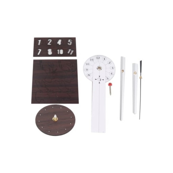 Ceas decorativ 3D, form cap de cerb, efect 3D, autocolant, pentru living, dormitor, birou