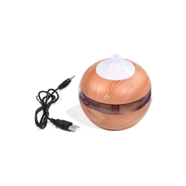300 ml ultrahangos párásító, fa textúra, világítás, irodába és otthonra