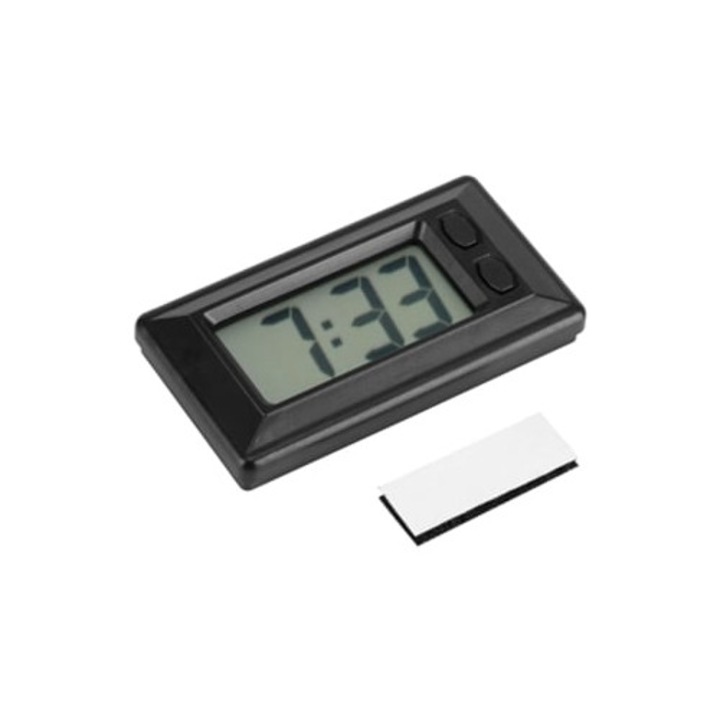 Digitális LCD óra íróasztalra és autó műszerfalára, naptár, dátum és idő, elektronikus kijelző