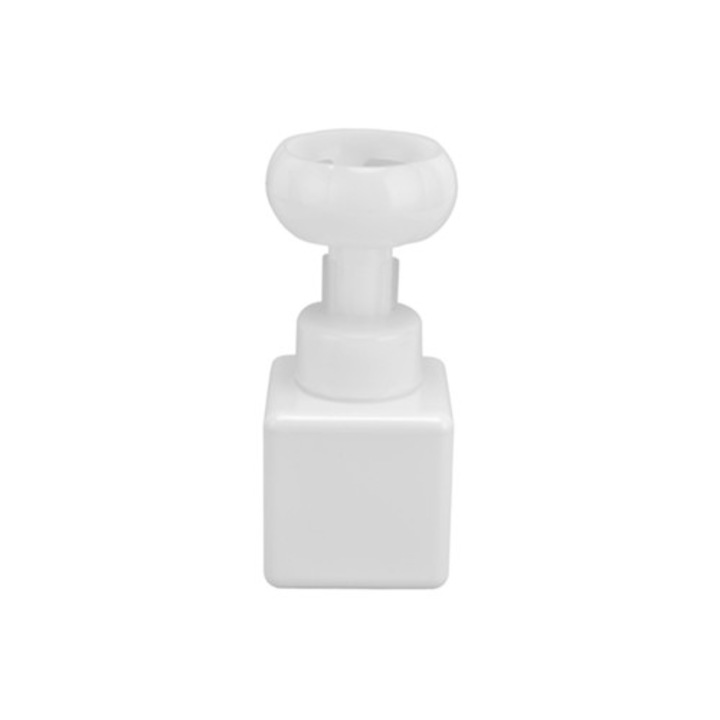 Újratölthető folyékony szappanadagoló, 250 ml, virág forma, fehér