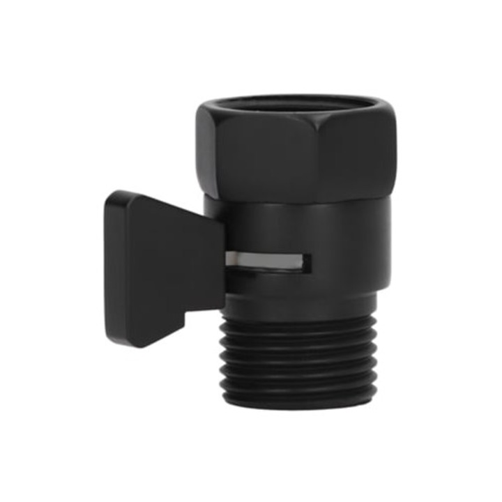 G1/2 sárgaréz vízelzáró csap, fekete, zuhanyzóhoz és fürdőszobához