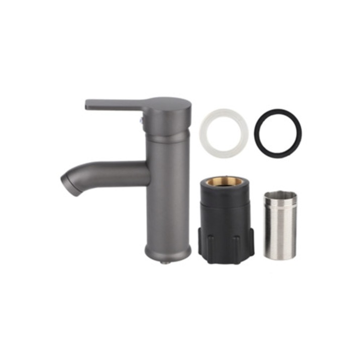 Csaptelep mosogatóhoz, matt fekete, rozsdamentes acél, G1/2 hüvelyk, meleg és hideg víz