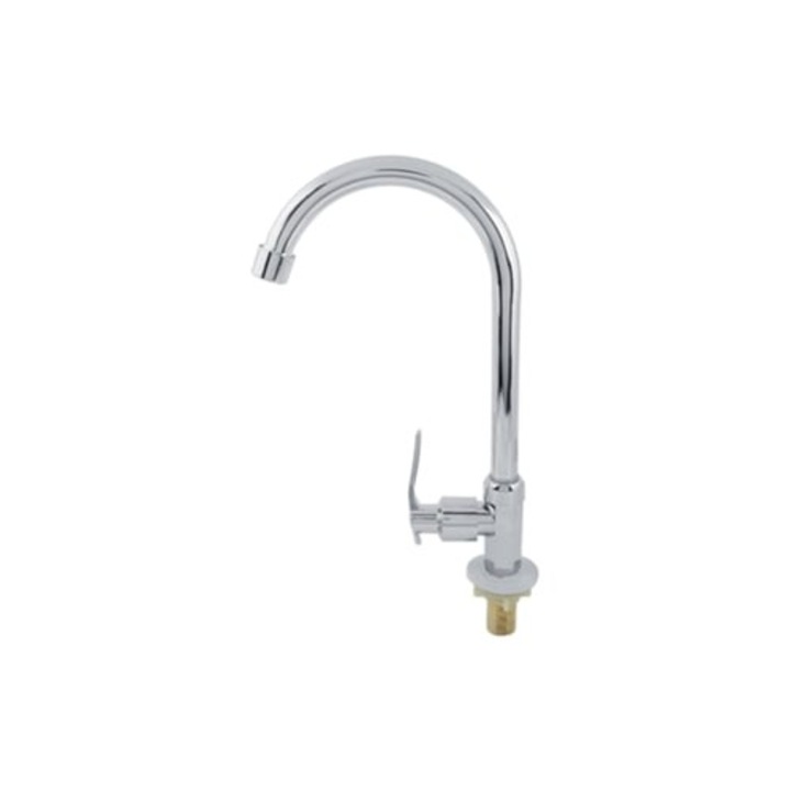 Egykaros csaptelep mosogatóhoz, cink, 1 funkció, ezüst színű