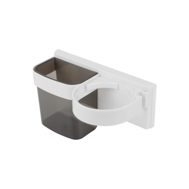 Suport pentru uscator de par, organizator de baie, design fara suruburi, dimensiuni compacte