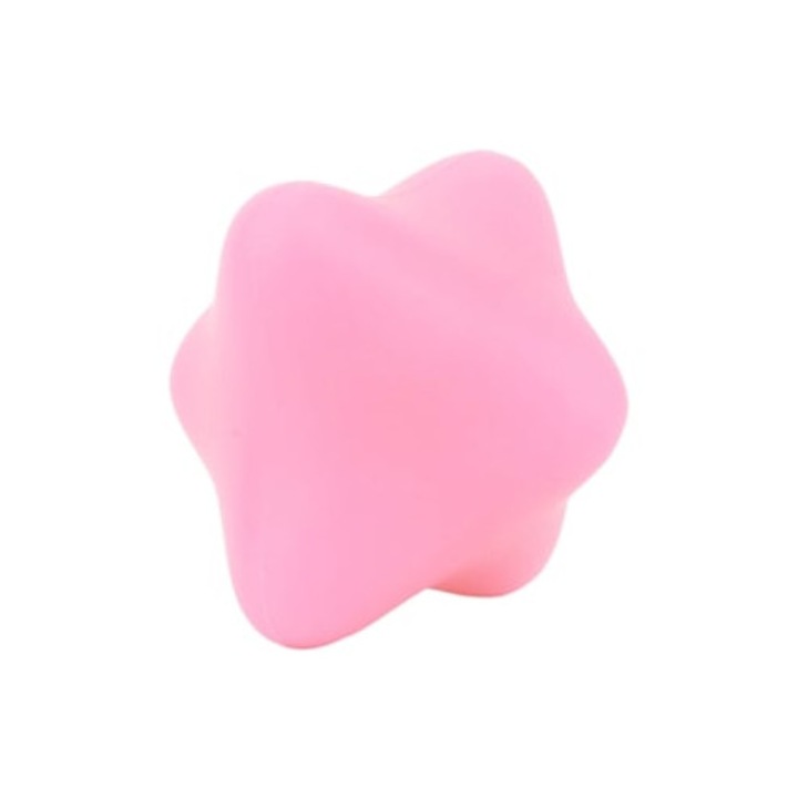 Minge de masaj hexagonal din silicon, roz, pentru relaxarea corpului si a degetelor