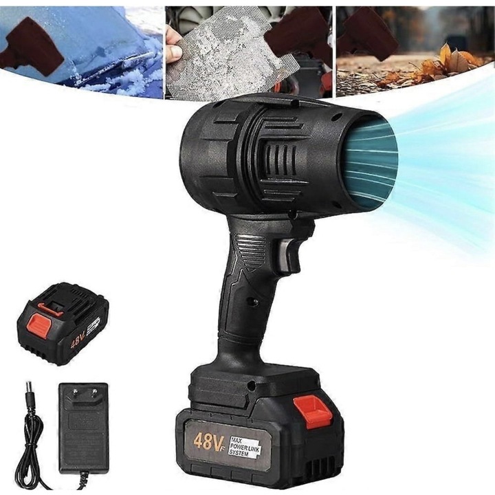 Hordozható sűrített levegős fúvó, újratölthető akkumulátoros, 48VH