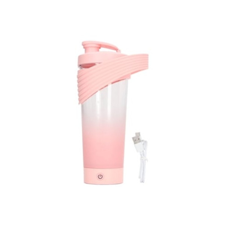 USB-ről újratölthető szilikon shaker palack, 800ml, kávéhoz, tejhez és proteinhez