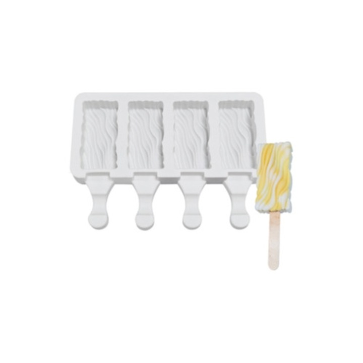 Forma de gheata din silicon, 4 celule, pentru inghetata de casa