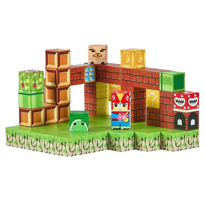 Set constructie Blocuri magnetice 100 buc, Montessori, structura 3D, Geanta depozitare