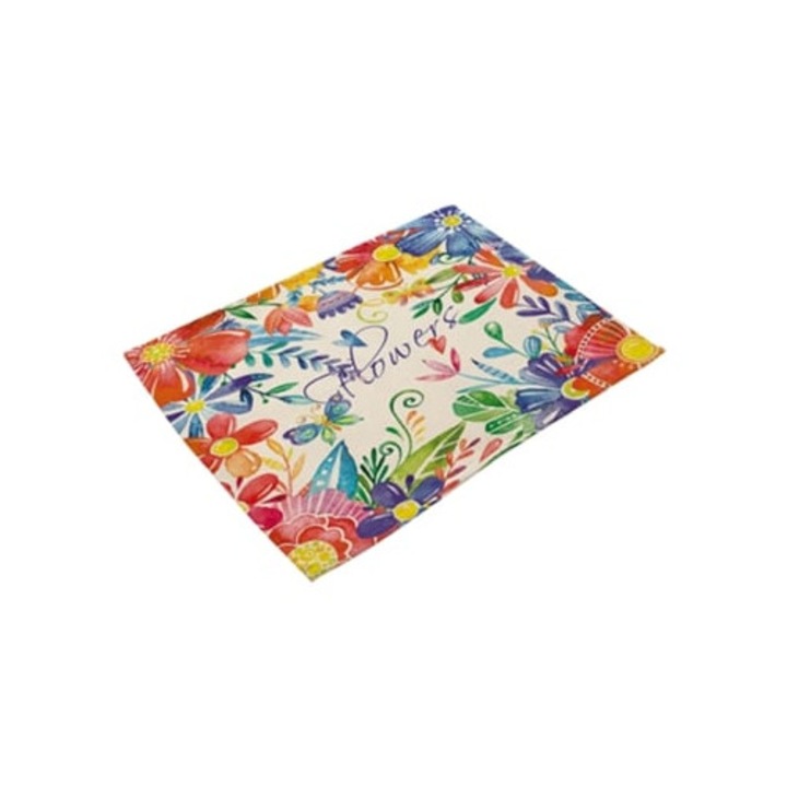 Set servete non-aderente cu izolatie termica, imprimeu flori si pasari