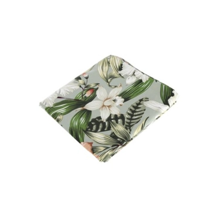 Fata de masa din bumbac si in, protector decorativ, 90x90cm