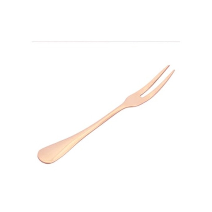 7 darabos rozé arany rozsdamentes acél gyümölcs-, sütemény- és kávévilla szett