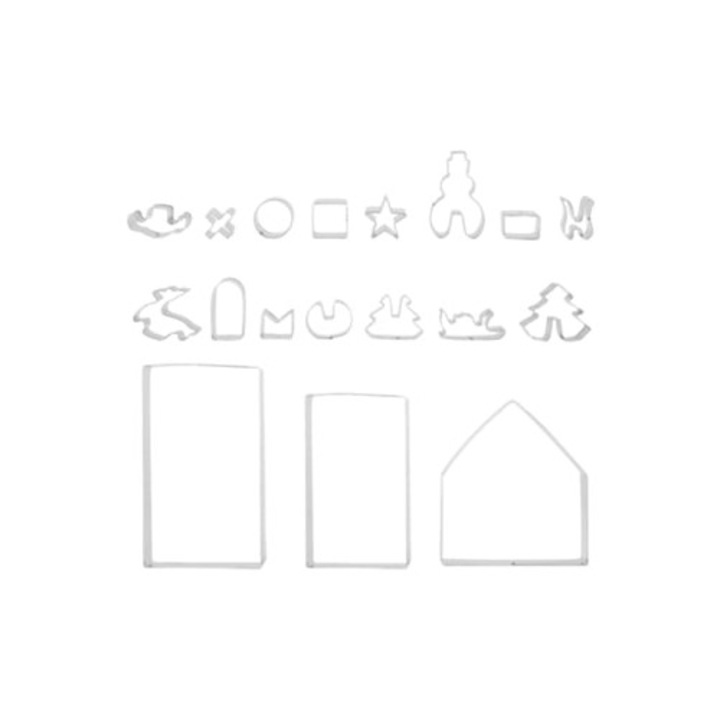 Set 18 forme prajituri din otel inoxidabil, rezistente la rugina, pentru Craciun