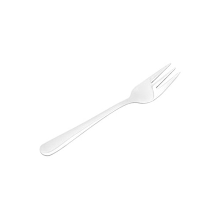 7 darabos rozsdamentes acél gyümölcs-, sütemény-, desszert- és hús villa készlet, ezüst