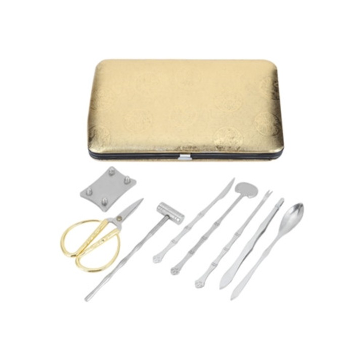 8 részes rozsdamentes acél rákevő készlet, villák, tenger gyümölcsei ollók, utazás.