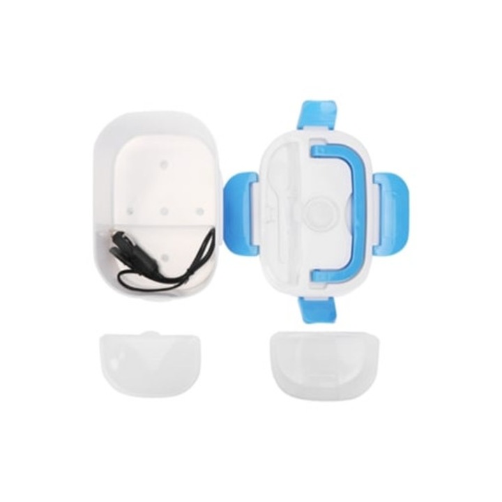Cutie alimentara electrica pentru masina, incalzitor, bento box, portabil, albastru
