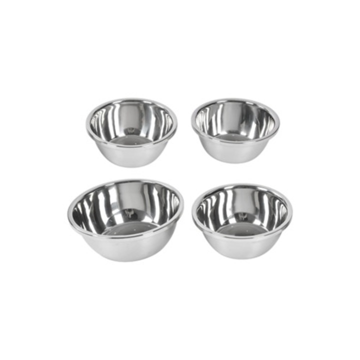 Set de 4 boluri din otel inoxidabil, rezistente, non-aderente, 30x15cm