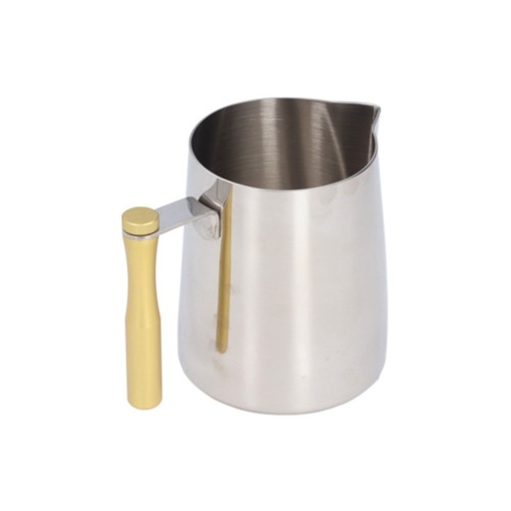 Cana pentru spumat lapte 600ml din otel inoxidabil cu maner detasabil, set accesorii aparate cafea