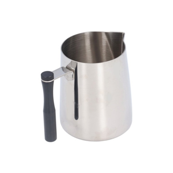 Cana de spumat lapte din inox 600ml, cu maner detasabil, rezistent la spargere