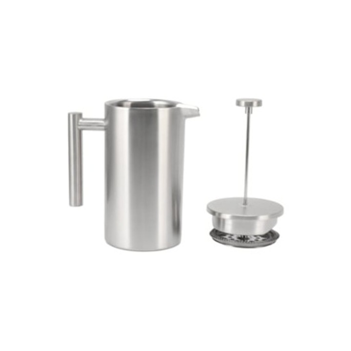 Ceainic French Press 1L, inox, cu izolatie dubla, rezistent la rugina, filtrul inclus