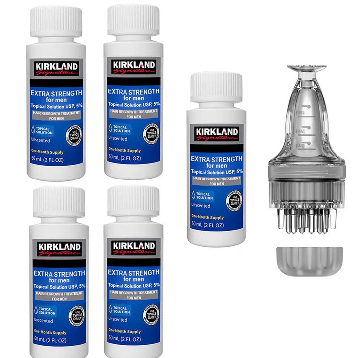 Tratament pentru scalp barbati, Kirkland, anti-cadere par, set 5x60g