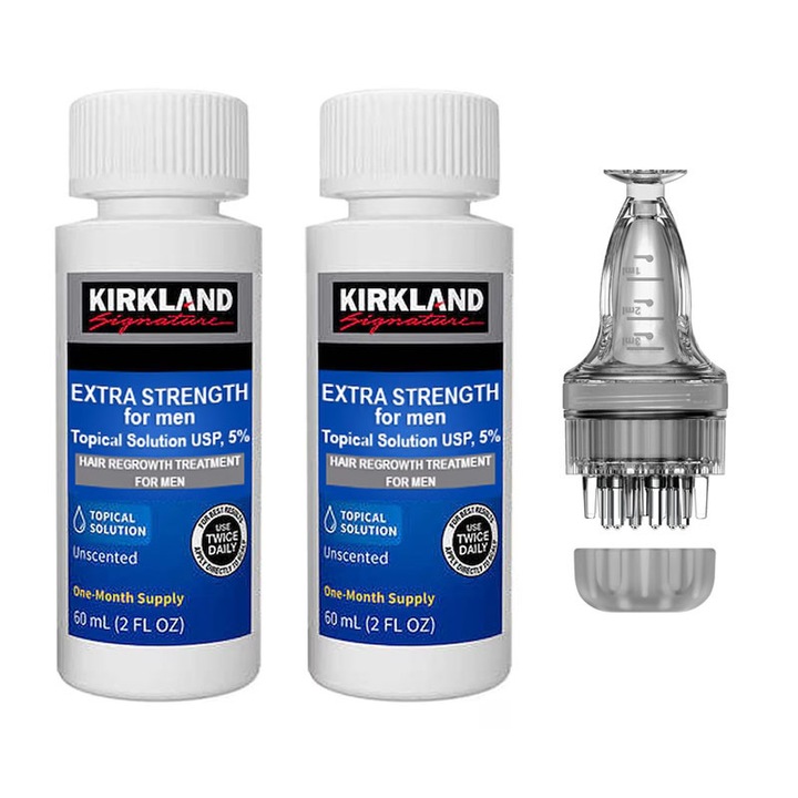 Tratament pentru scalp barbati, Kirkland, anti-cadere par, set 2x60g