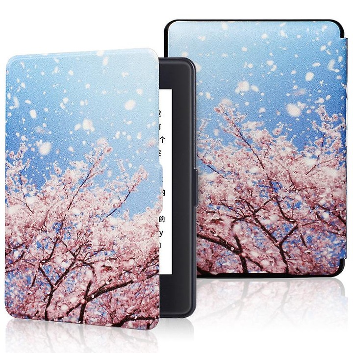 Husa pentru Kindle Paperwhite 1-7, functie de somn/trezire, microfibra, rosu, 6 inch