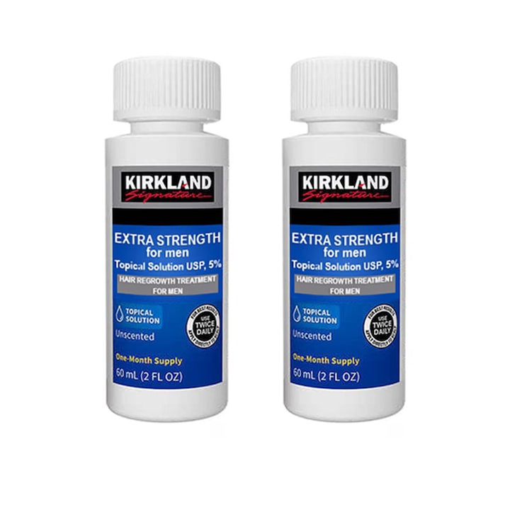 Tratament pentru scalp barbati, Kirkland, anti-cadere par, set 2 x 60g