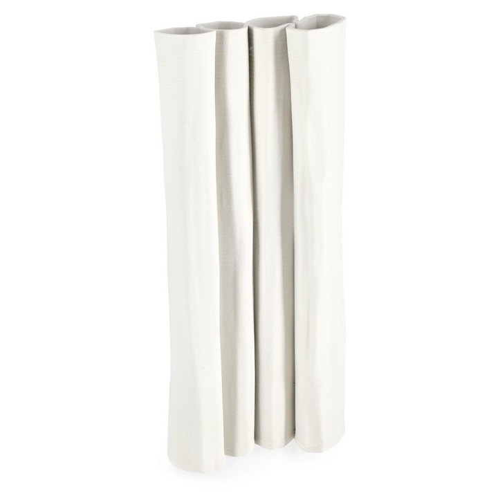 Vaza flori ceramica alba Reiko 15x8x33h