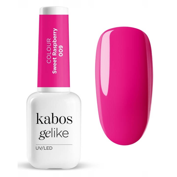 Lac de unghii semipermanent UV/LED, ultra rezistent si stralucitor, Kabos Gelike 009 Sweet Raspberry, 8ml