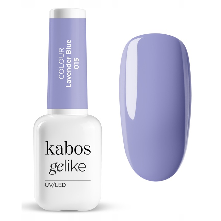 Lac de unghii semipermanent UV/LED, ultra rezistent si stralucitor, Kabos Gelike 015 Lavender Blue, 8ml