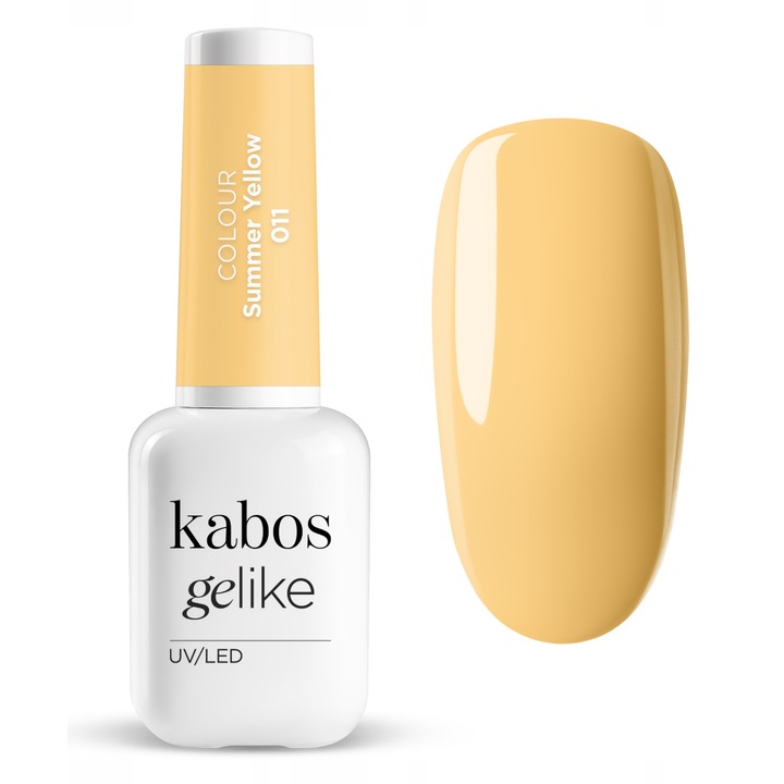 Lac de unghii semipermanent UV/LED, ultra rezistent si stralucitor, Kabos Gelike 011 Summer Yellow, 8ml