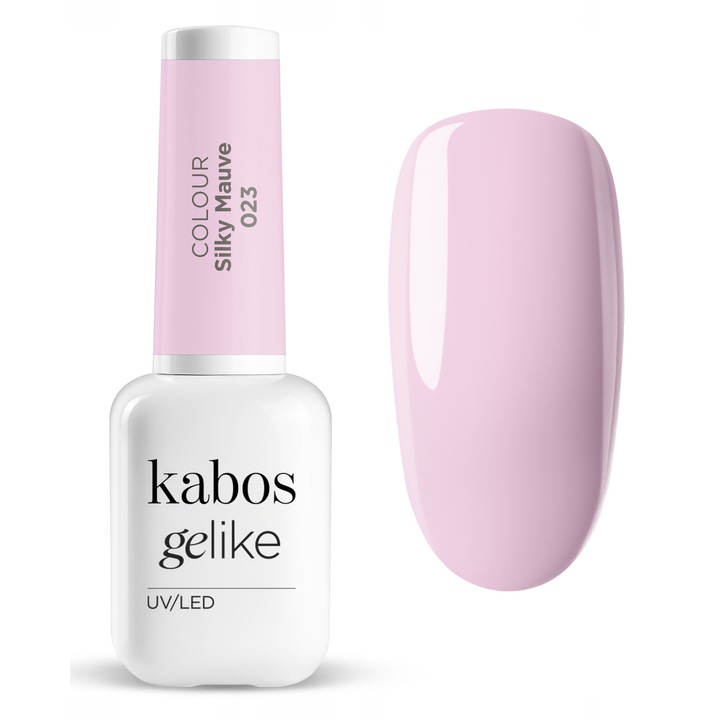 Lac de unghii semipermanent UV/LED, ultra rezistent si stralucitor, Kabos Gelike 023 Silky Mauve, 8ml