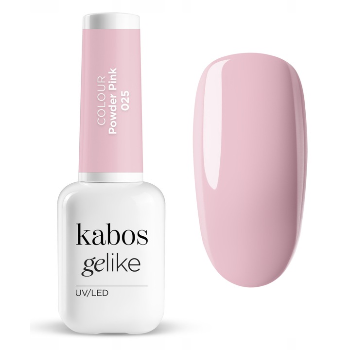 Lac de unghii semipermanent UV/LED, ultra rezistent si stralucitor, Kabos Gelike 025 Powder Pink, 8ml