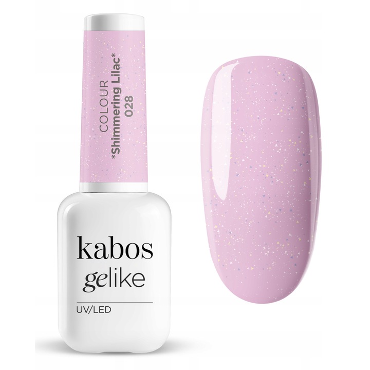 Lac de unghii semipermanent UV/LED, ultra rezistent si stralucitor, Kabos Gelike 028 Shimmering Lilac, 8ml