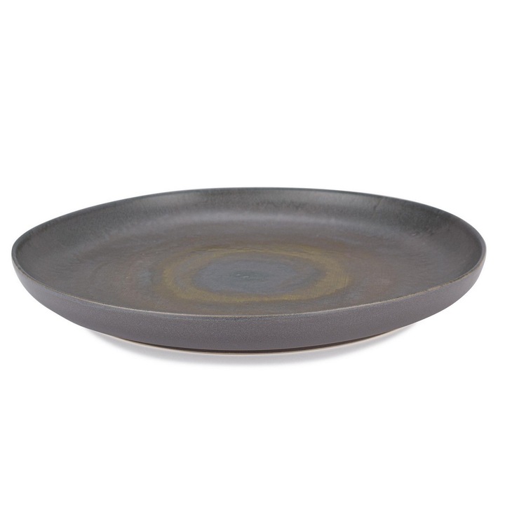 Calheta antracitszürke kő tányérkészlet, 6 db, Ø27, 3x3, 1h