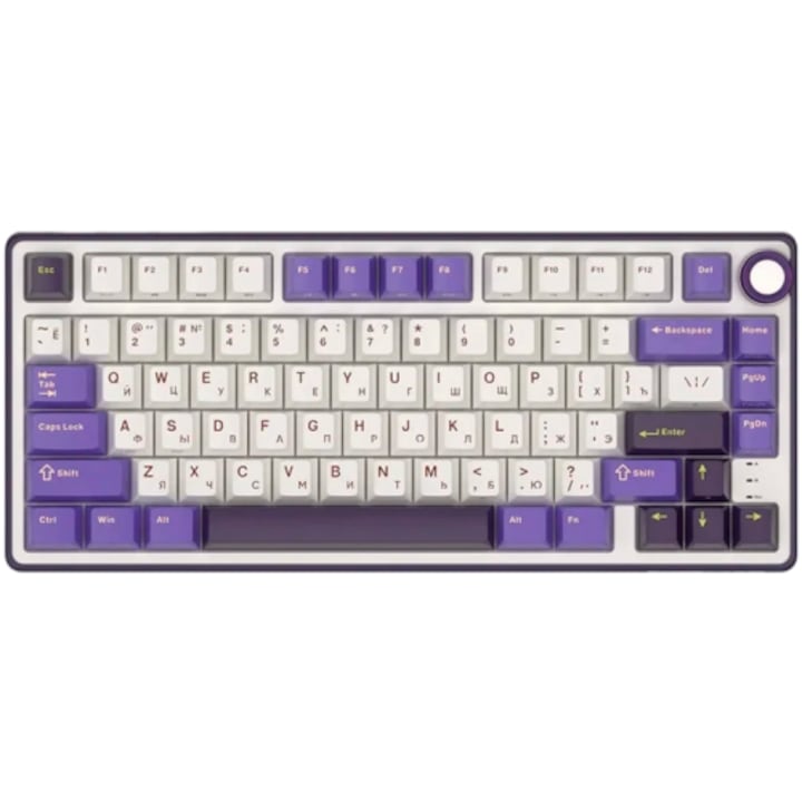 Tastatura Gaming Royal Kludge R75, Silver Switch, iluminare RGB, Wired, Wireless 2.4Ghz, Bluetooth (Multicolor)