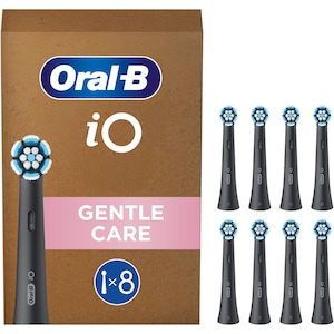 Rezerve periuta de dinti electrica Oral-B iO Gentle Care, compatibile doar cu seria iO, Negru, 8 buc