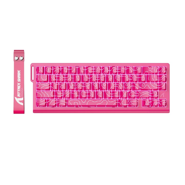 Механична геймърска клавиатура ATTACK SHARK X68 HE с бързо задействане, 60% TKL с кабел, регулируемо задействане, магнитен превключвател с ефект на Хол, честота на запитване 8 kHz, RGB подсветка, горен монтаж за PC Mac Esport Gamer, червена