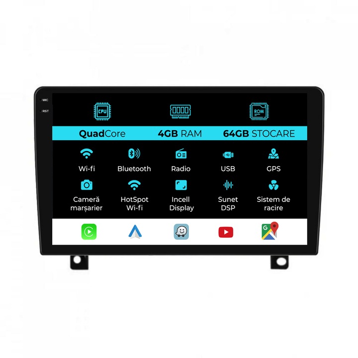 Navigatie Dedicata Opel Astra H (2004-2009), QuadCore, 9Inch, 4Gb Ram, 64Gb Stocare, Carplay
