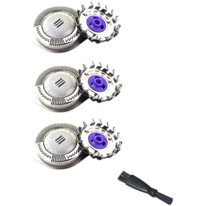 Capete de schimb pentru aparate de ras Philips PT739 PT737 PT727 HQ8, set de 3 cu perie de curatare