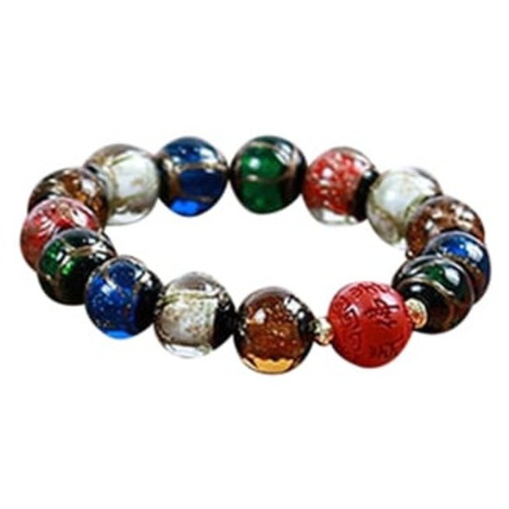 Bratara elastica din margele de sticla, handmade, multicolor