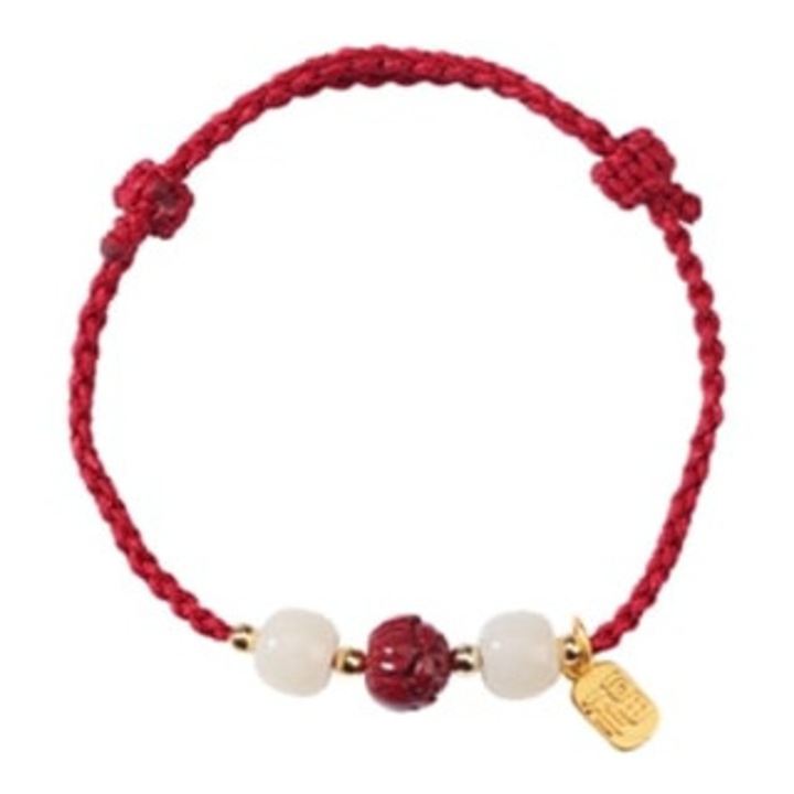 Bratara reglabila rosie din fir, protectie si credinta