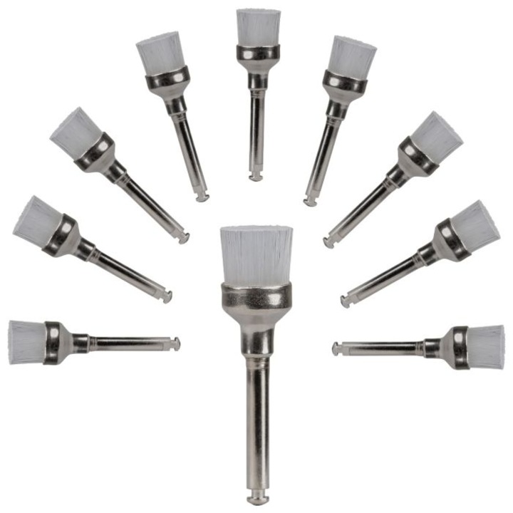 Periute detartraj albe din nailon PRIMA, forma de cupa, 100 bucati