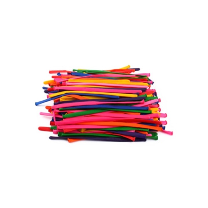 Készlet 200 mágikus latex lufi, hosszú lufi barkácsoláshoz, többszínű