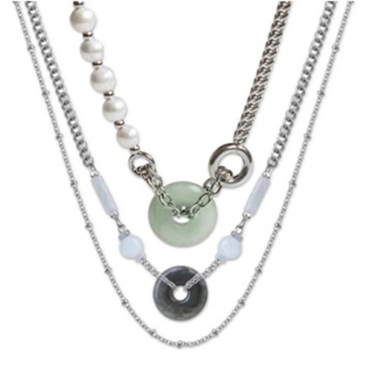 Set 2 coliere dama, cu margele, inchizatoare de siguranta