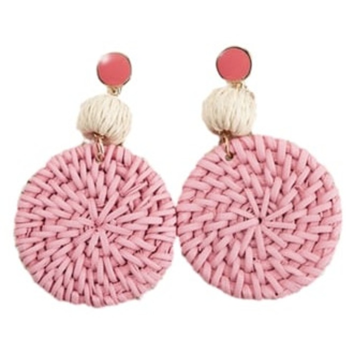 Cercei dama, ratan, roz