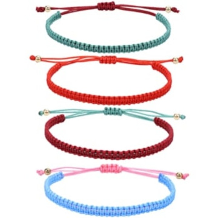 Set 4 Bratari Dama, Ajustabile, Multicolor